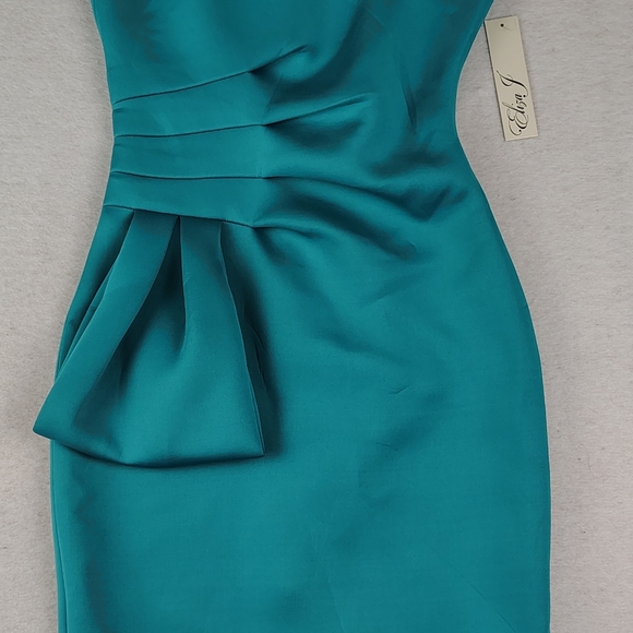 NWT Eliza J Sleeveless Side-tuck Ruffle Dress in Jade Size 0 Retail $148 - Picture 6 of 11
